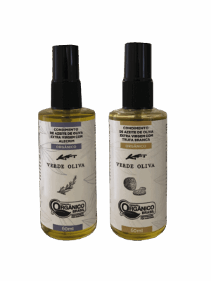 Kit Verde Oliva Spray c/ duas garrafas de 60ml Alecrim e Trufa Branca - Azeite Extra Virgem